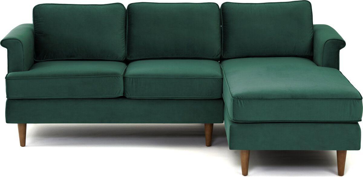 Tov Furniture Sectional Sofas - Porter Forest Green Velvet Sectional LAF