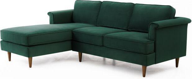Tov Furniture Sectional Sofas - Porter Forest Green Velvet Sectional RAF
