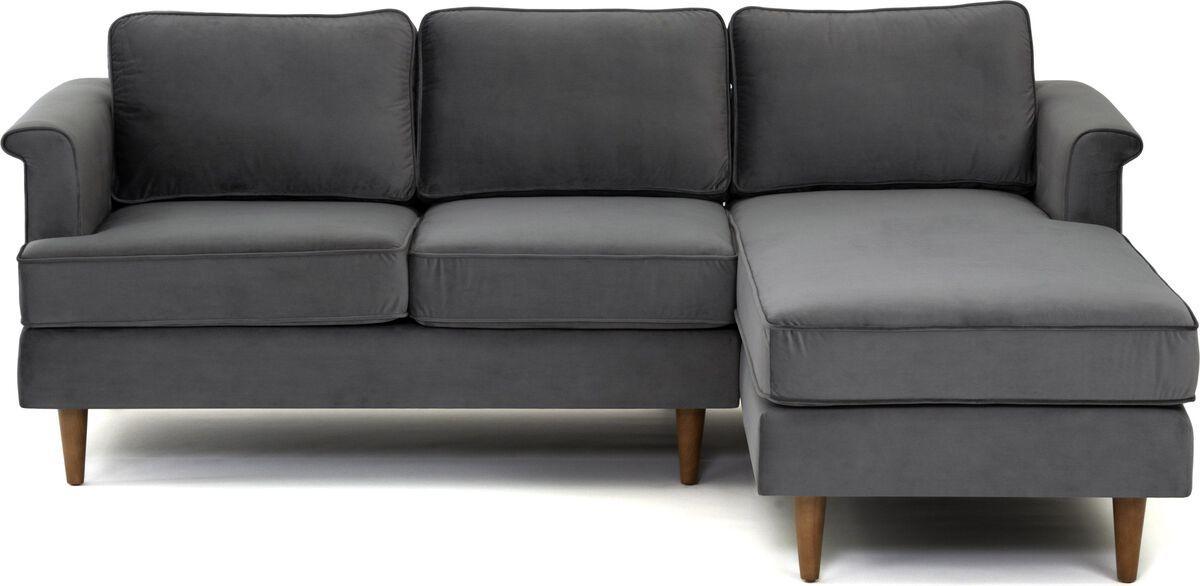 Tov Furniture Sectional Sofas - Porter Grey Velvet Sectional LAF