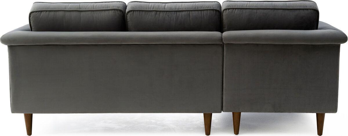 Tov Furniture Sectional Sofas - Porter Grey Velvet Sectional RAF