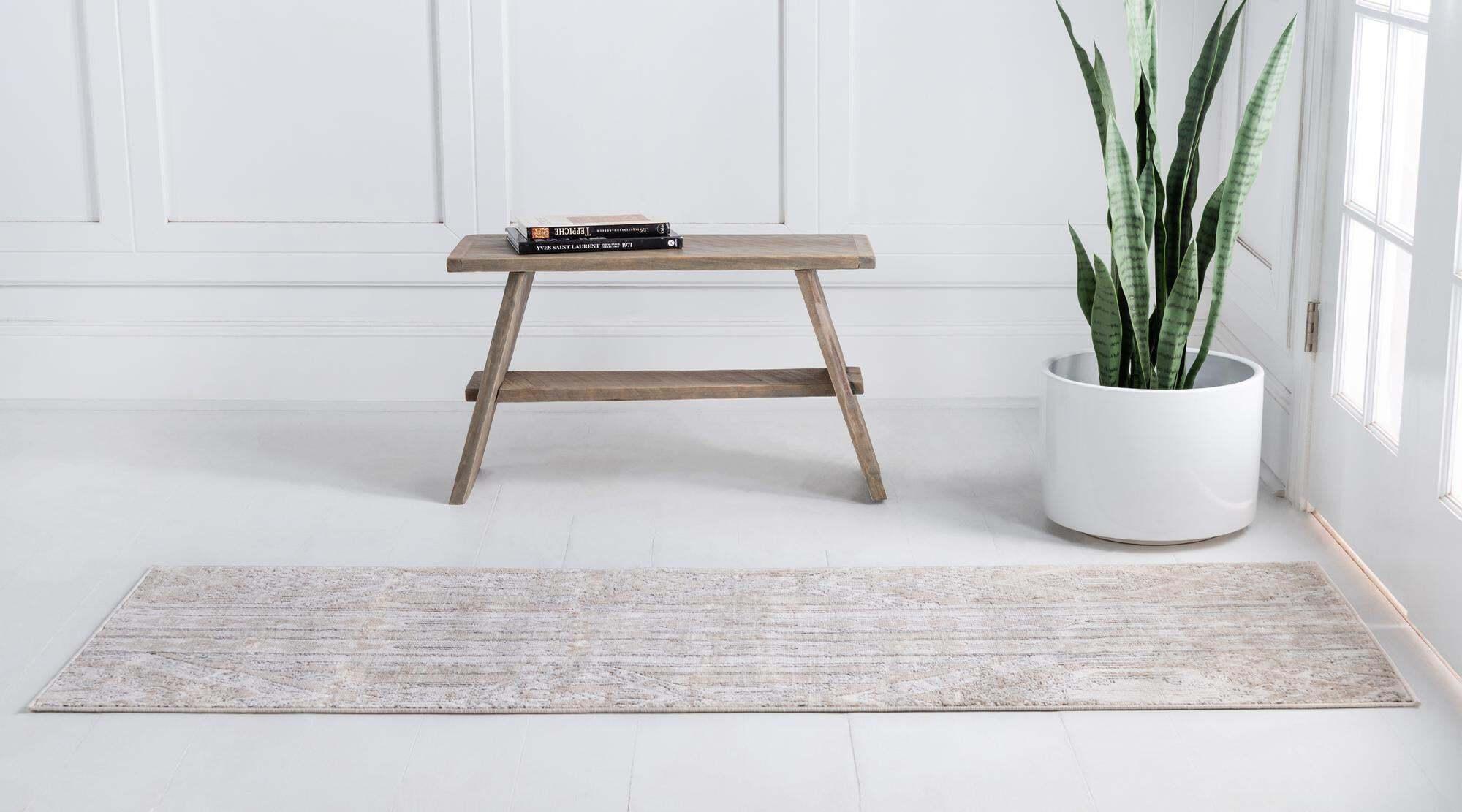 Unique Loom Indoor Rugs - Portland 2'2" x 6' Runner Rug Ivory