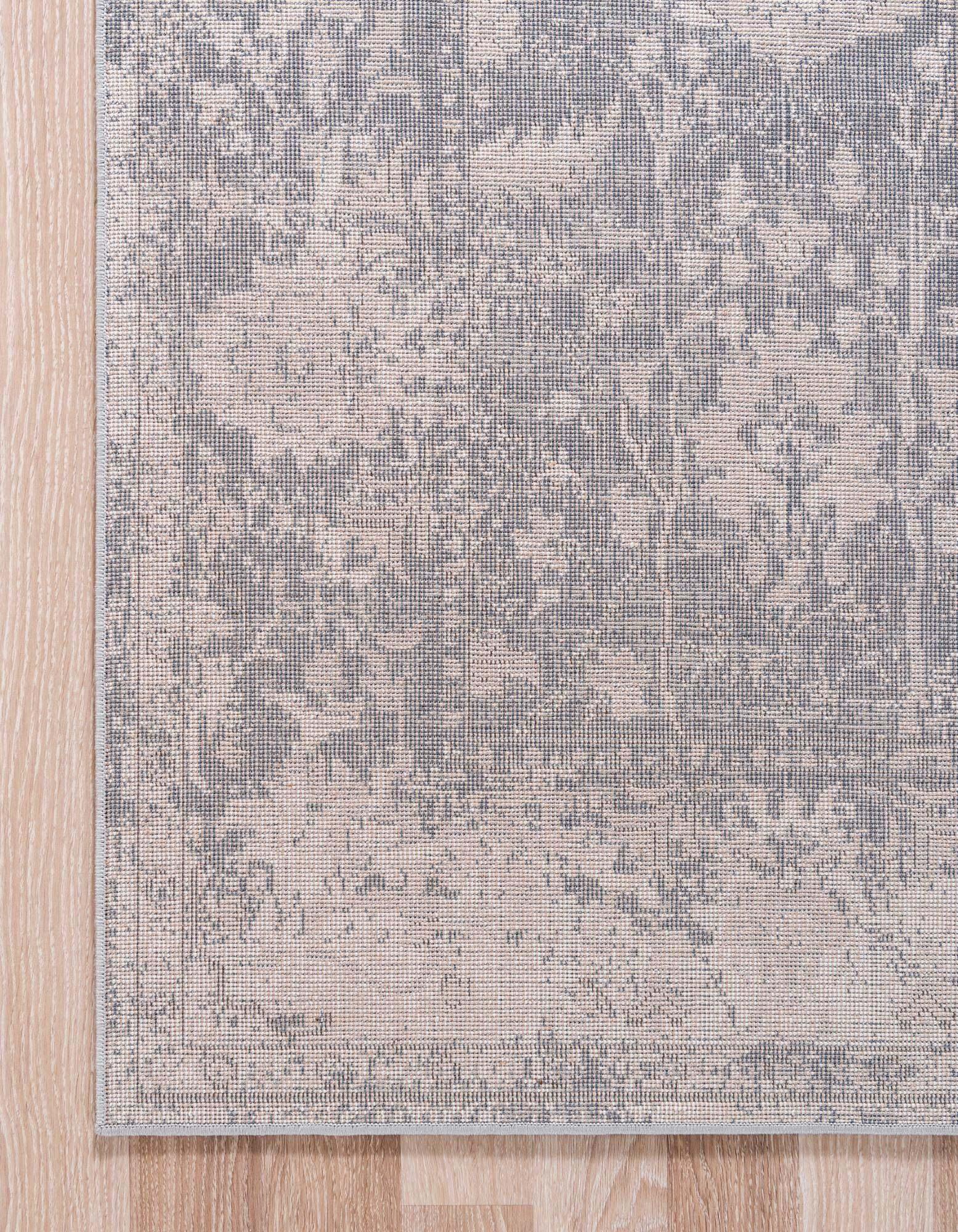 Unique Loom Indoor Rugs - Portland Border Rectangular 8x11 Rug Blue & Ivory