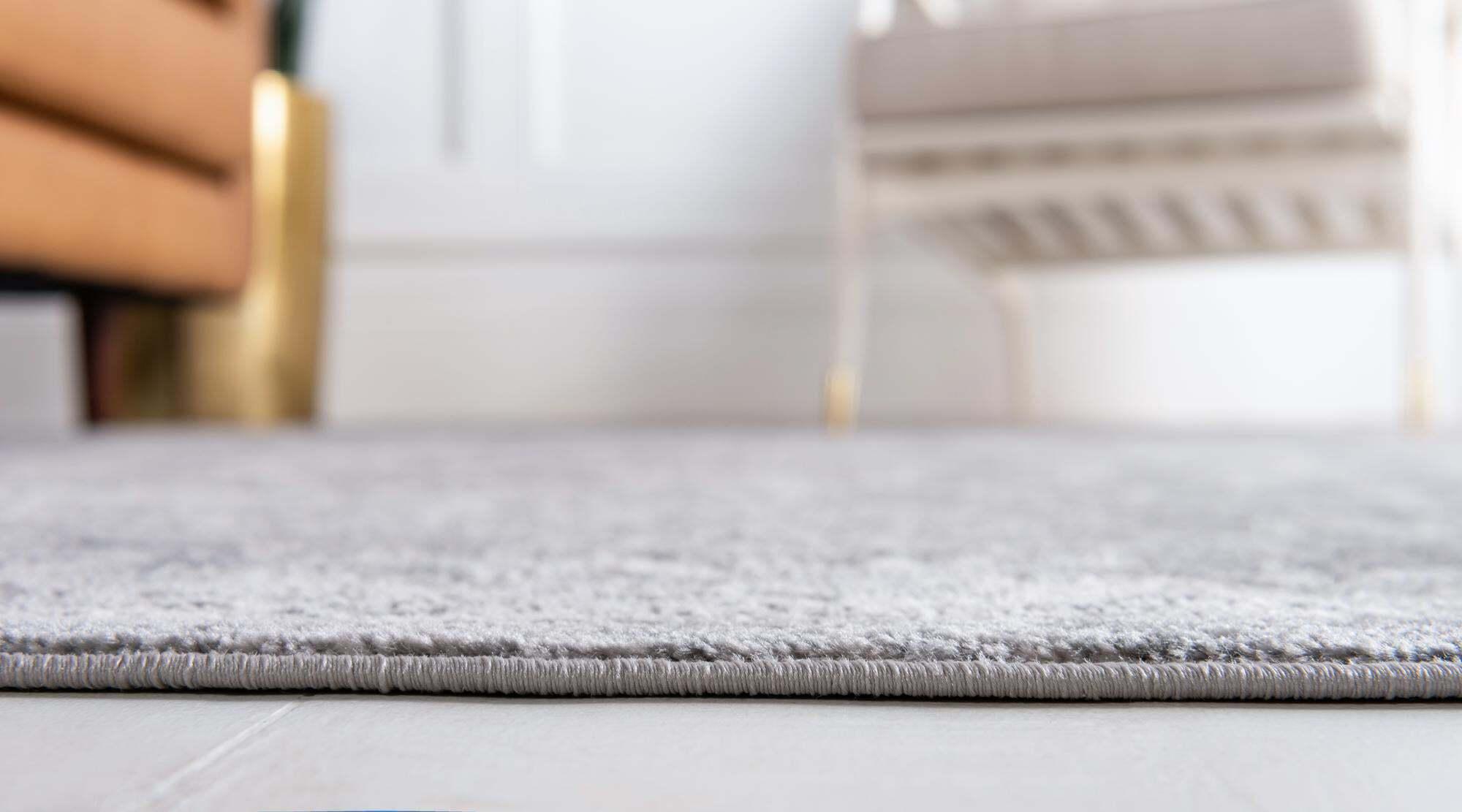 Unique Loom Indoor Rugs - Portland Floral 8 Ft Runner Rug Gray & Multicolor