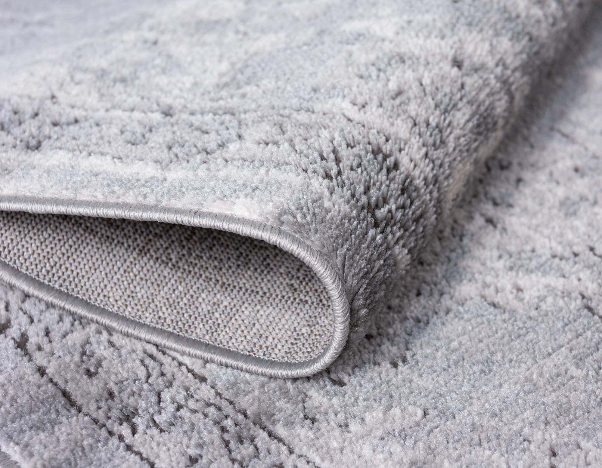 Unique Loom Indoor Rugs - Portland Floral Rectangular 8x10 Rug Gray & Ivory