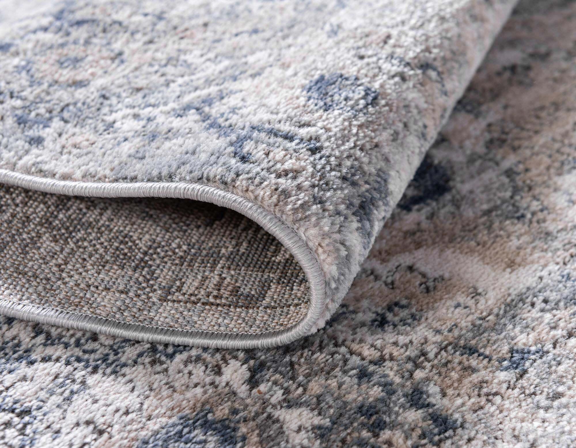 Unique Loom Indoor Rugs - Portland Medallion Rectangular 8x10 Rug Ivory & Gray