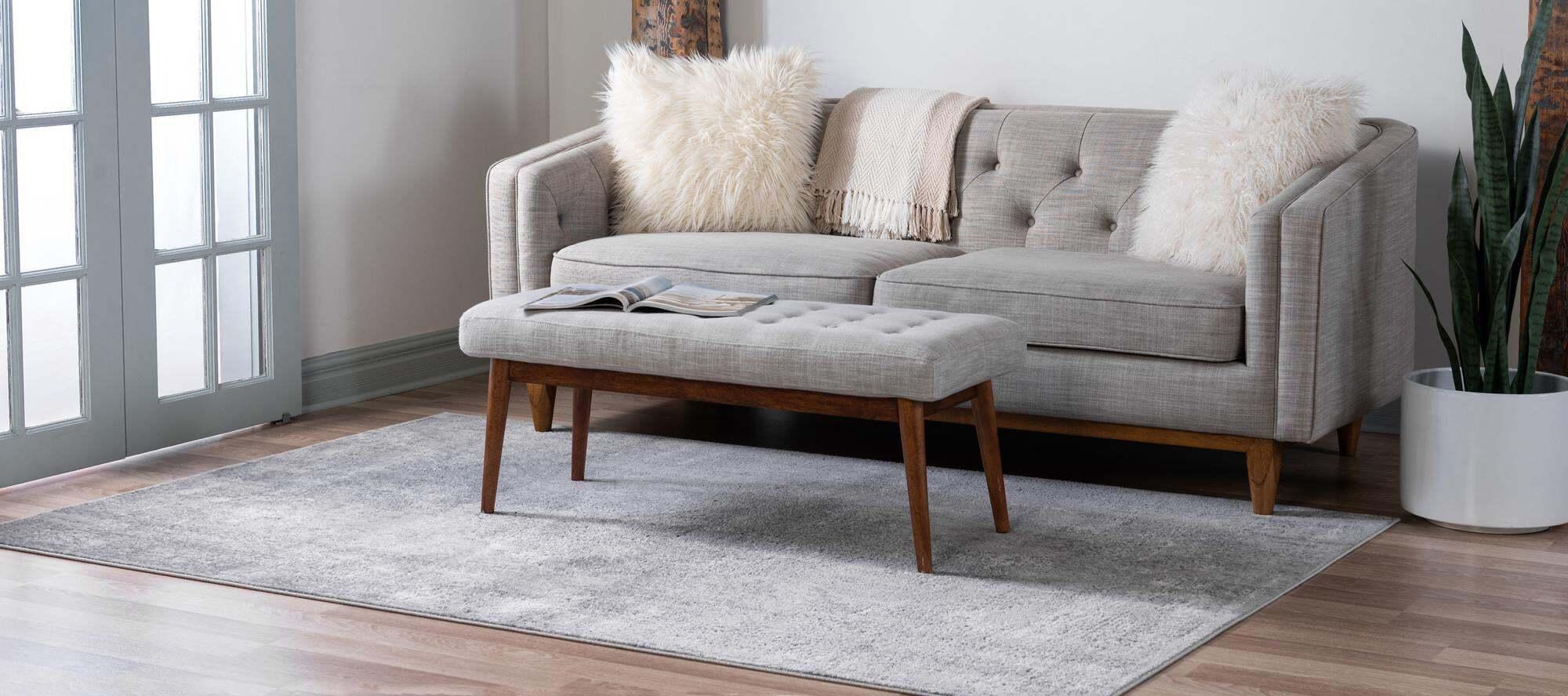 Unique Loom Indoor Rugs - Portland Medallion Rectangular 8x10 Rug Light Gray & Gray
