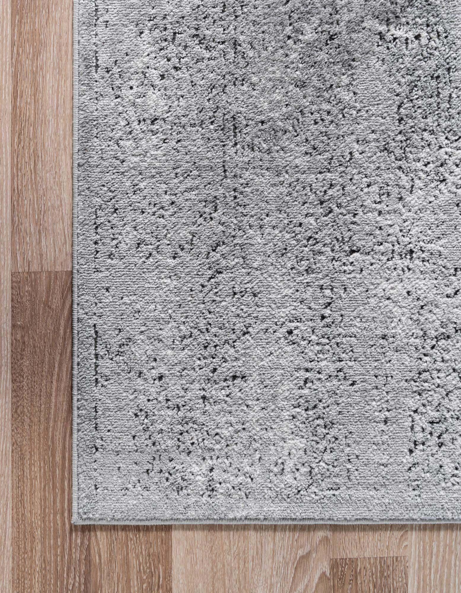 Unique Loom Indoor Rugs - Portland Medallion Rectangular 8x10 Rug Light Gray & Gray