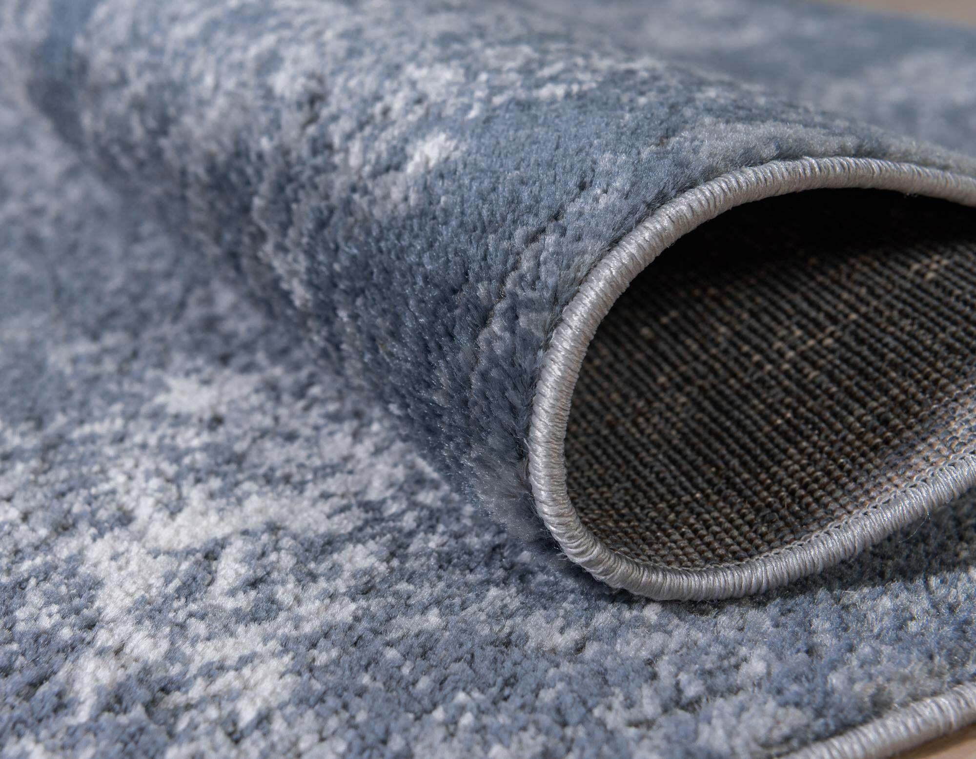Unique Loom Indoor Rugs - Portland Medallion Rectangular 9x12 Rug Blue & Gray