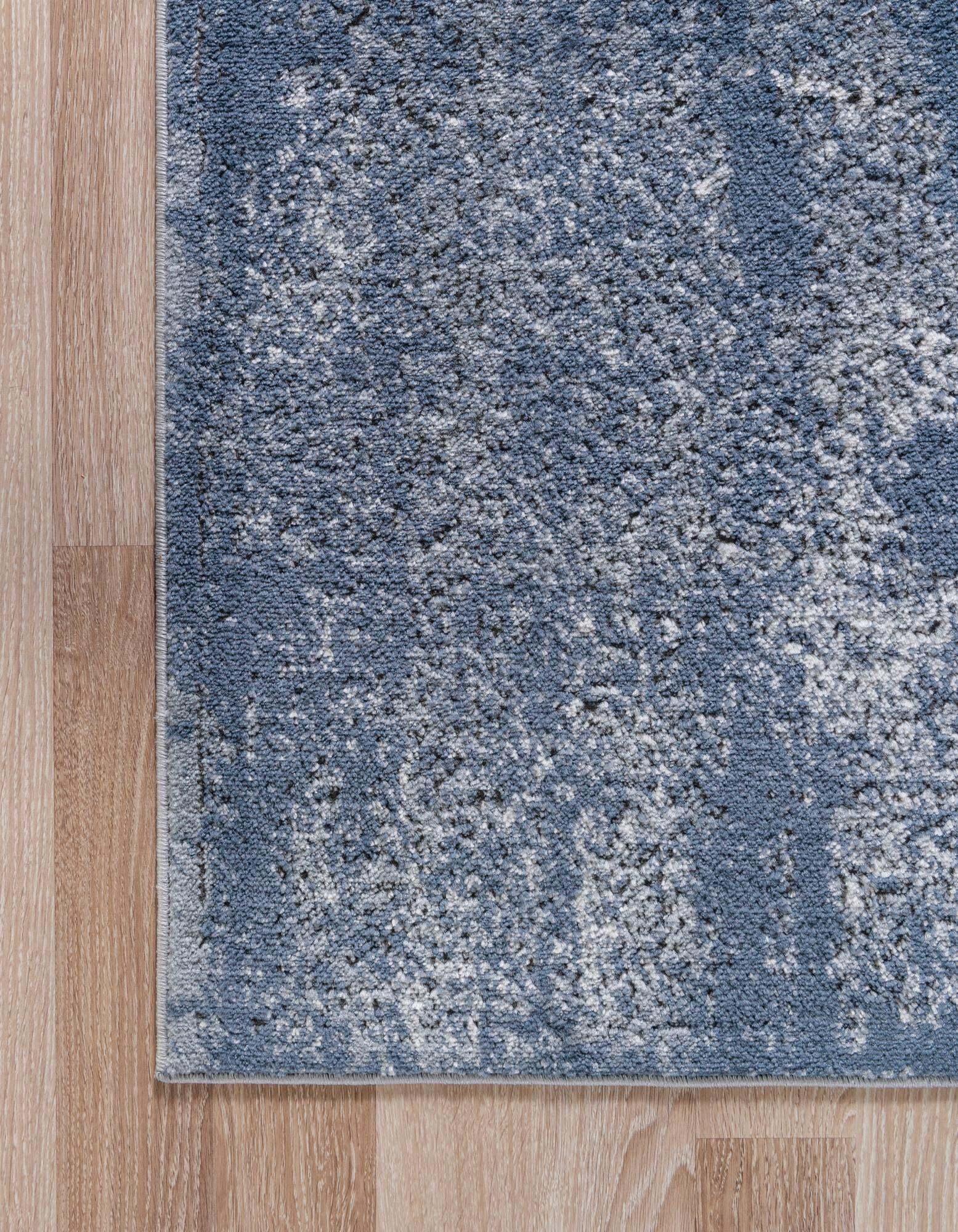 Unique Loom Indoor Rugs - Portland Medallion Rectangular 9x12 Rug Blue & Gray