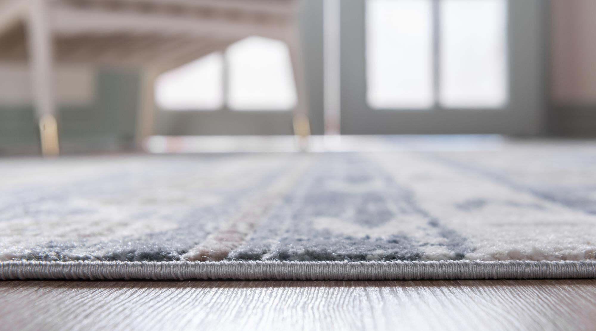 Unique Loom Indoor Rugs - Portland Striped Rectangular 8x10 Rug Navy Blue & Tan