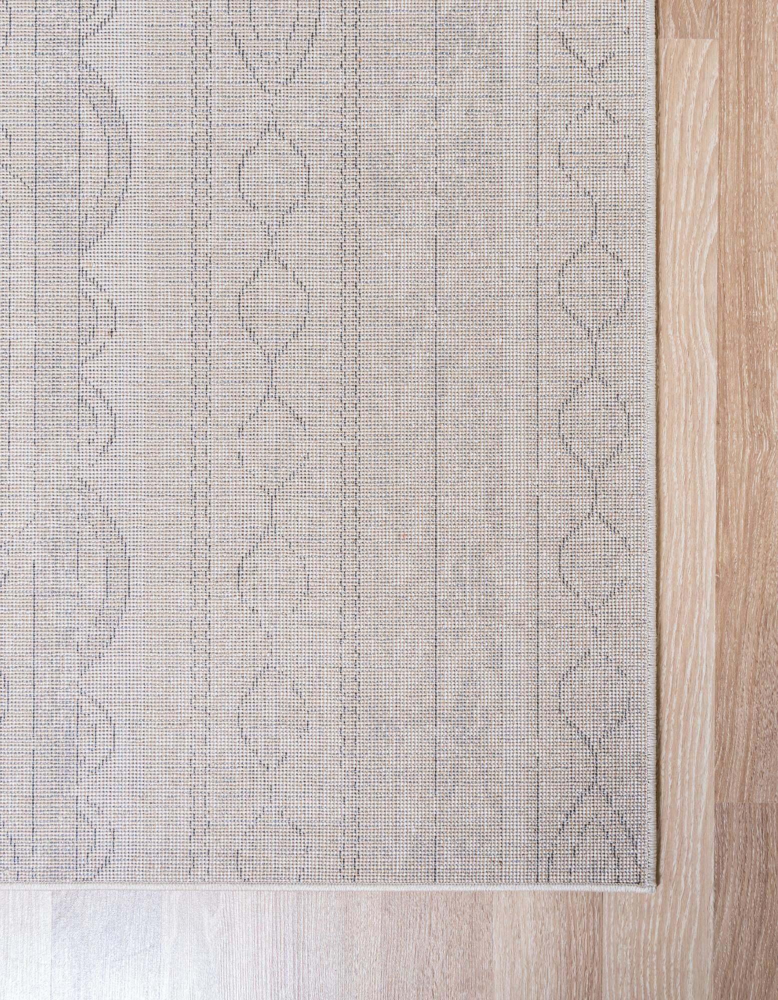 Unique Loom Indoor Rugs - Portland Striped Rectangular 9x12 Rug Tan & Ivory