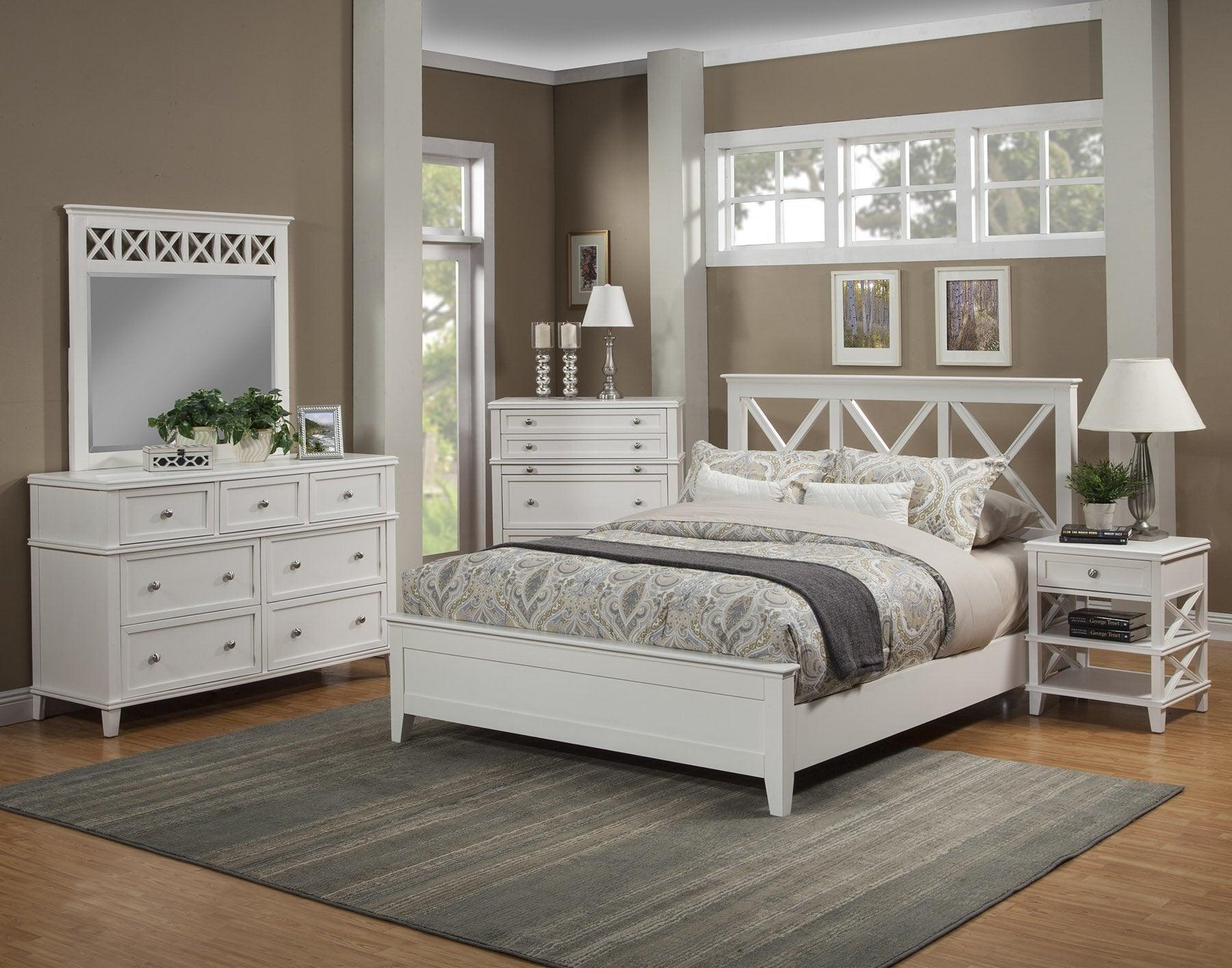 Alpine Furniture Nightstands & Side Tables - Potter 1 Drawer Nightstand w/Shelves White