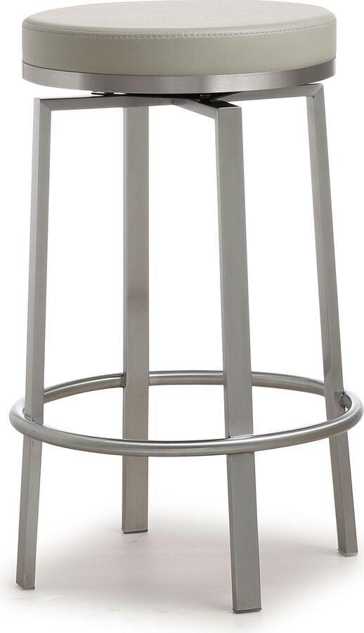Tov Furniture Barstools - Pratt Grey Swivel Counter Stool - Set of 2 Gray