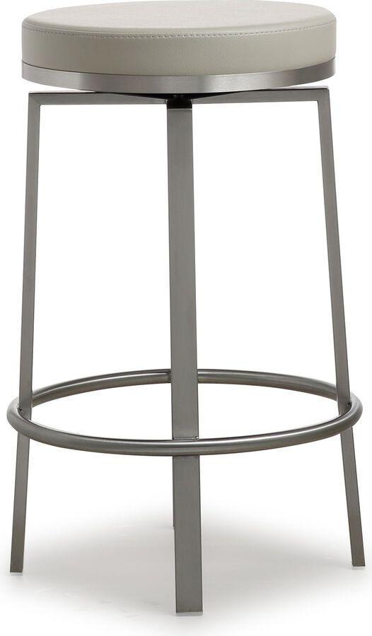 Tov Furniture Barstools - Pratt Grey Swivel Counter Stool - Set of 2 Gray