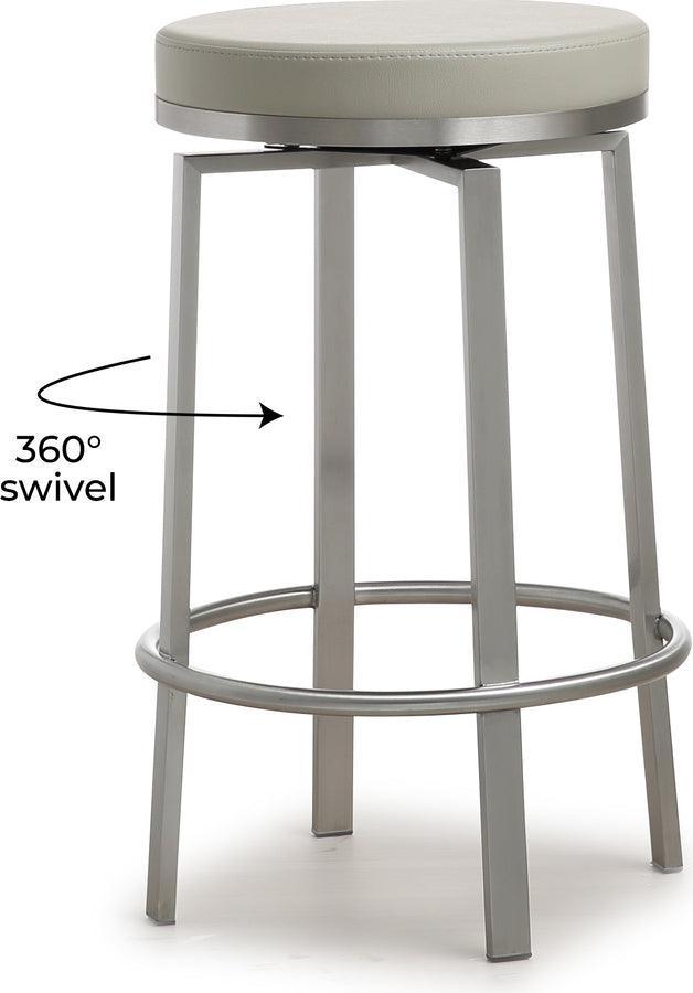 Tov Furniture Barstools - Pratt Grey Swivel Counter Stool - Set of 2 Gray