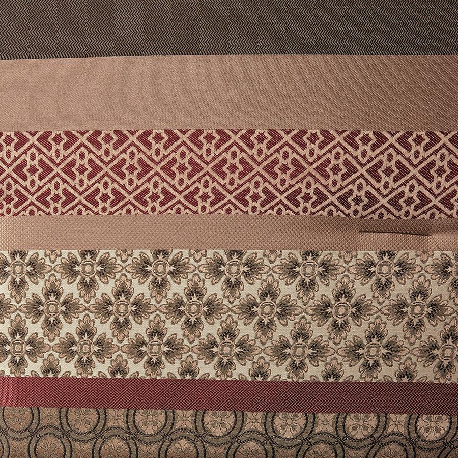 Olliix.com Comforters & Blankets - Princeton 7 Piece Jacquard Comforter Set Red Queen
