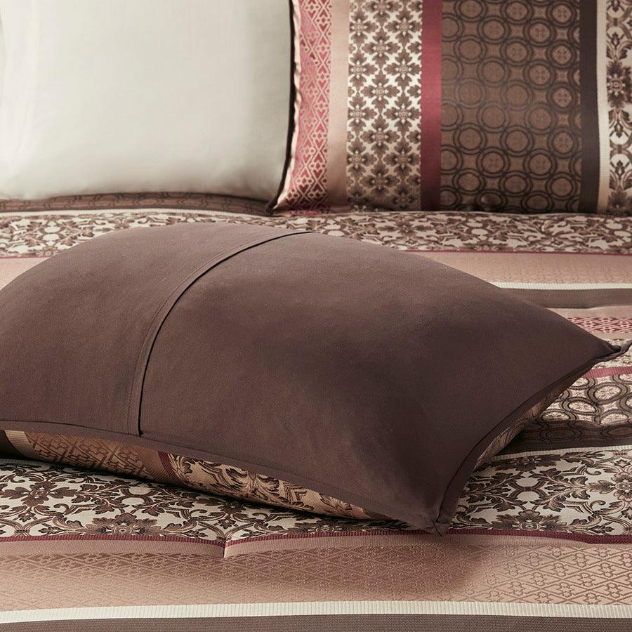 Olliix.com Comforters & Blankets - Princeton 7 Piece Jacquard Comforter Set Red Queen