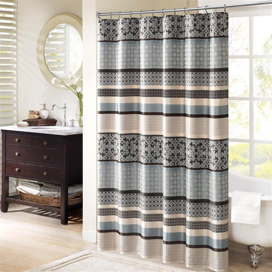 Olliix.com Shower Curtains - Princeton Jacquard Shower Curtain Blue