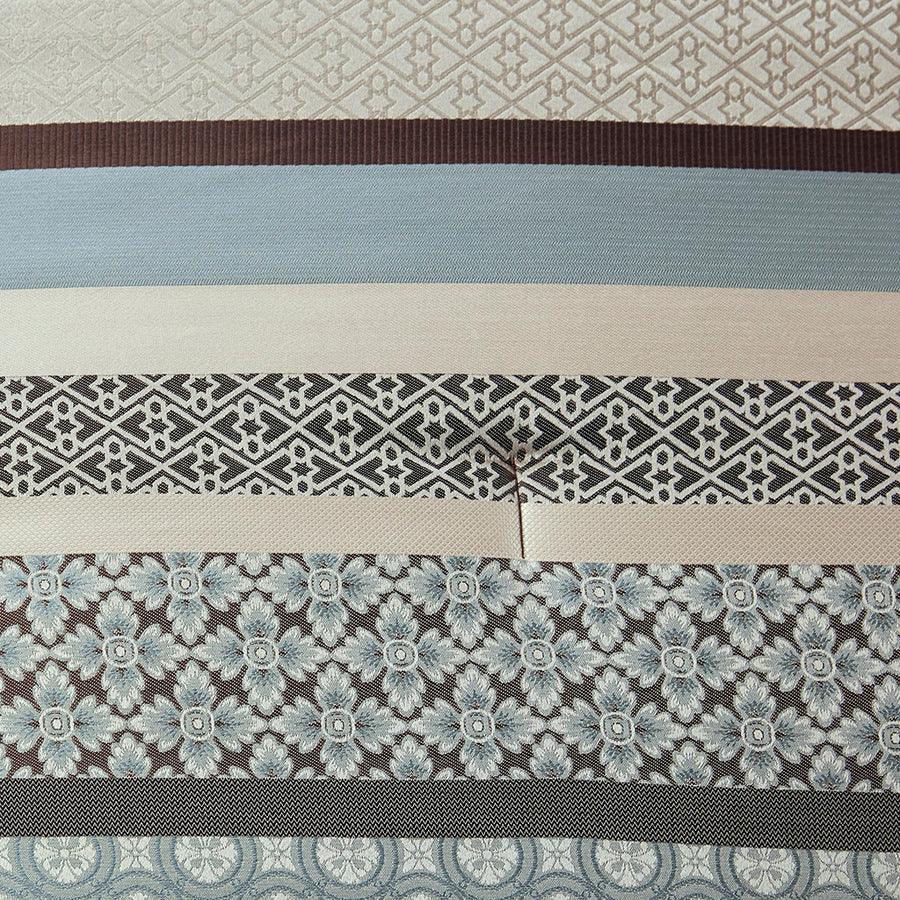 Olliix.com Comforters & Blankets - Princeton King 7 Piece Jacquard Comforter Set Blue