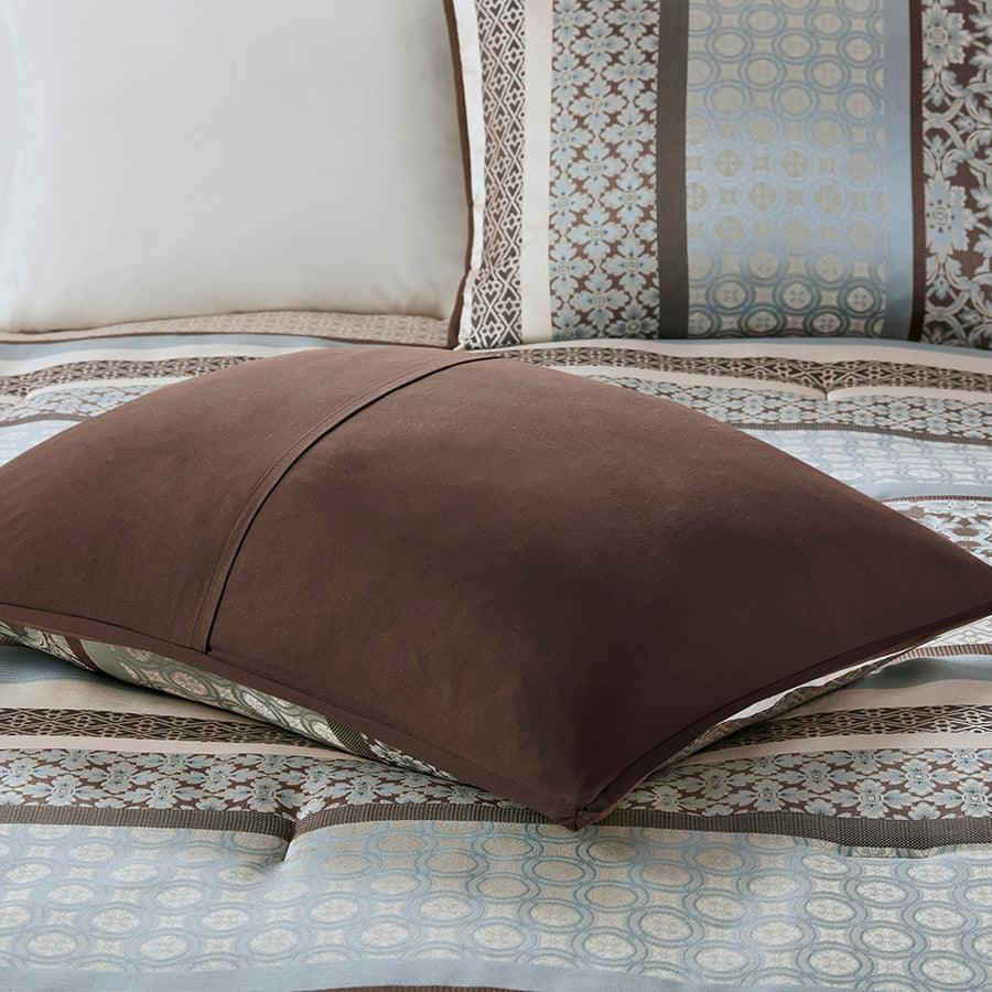 Olliix.com Comforters & Blankets - Princeton King 7 Piece Jacquard Comforter Set Blue