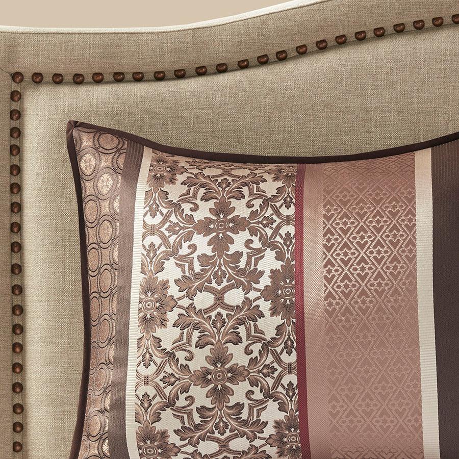 Olliix.com Comforters & Blankets - Princeton Transitional 7 Piece Jacquard Comforter Set Red King