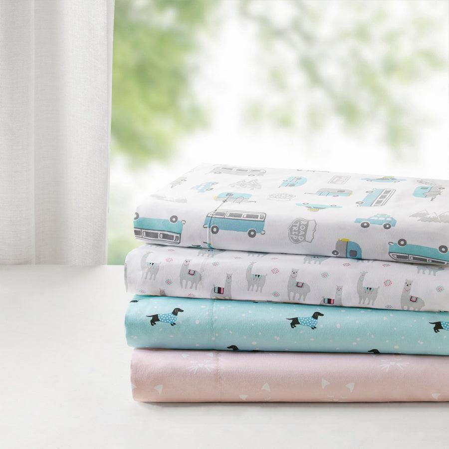 Olliix.com Sheets & Sheet Sets - Print Sheet Set Grey Llamas ID20-1437