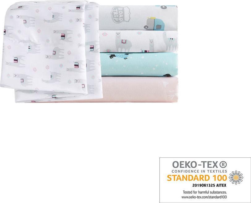 Olliix.com Sheets & Sheet Sets - Print Sheet Set Grey Llamas ID20-1437