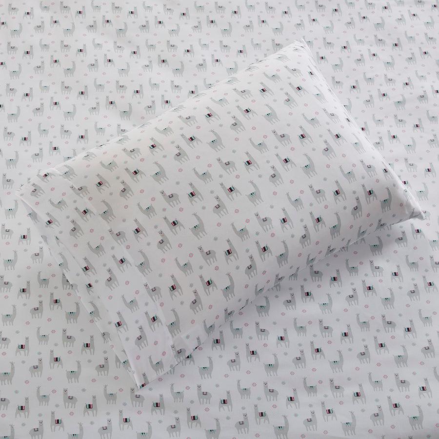 Olliix.com Sheets & Sheet Sets - Print Sheet Set Grey Llamas ID20-1437