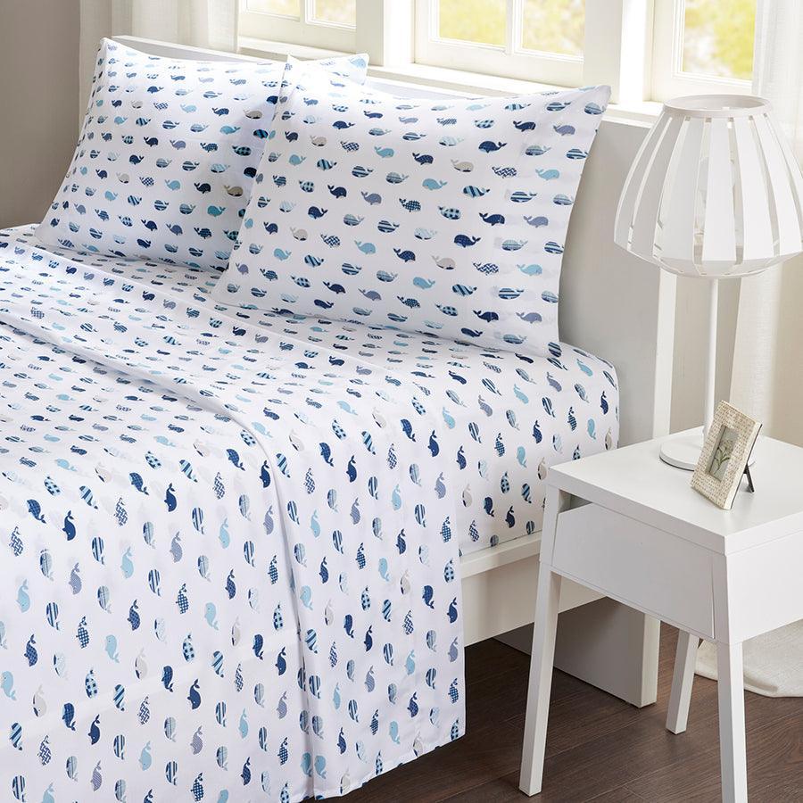 Olliix.com Sheets & Sheet Sets - Printed Sheet Set Twin Blue