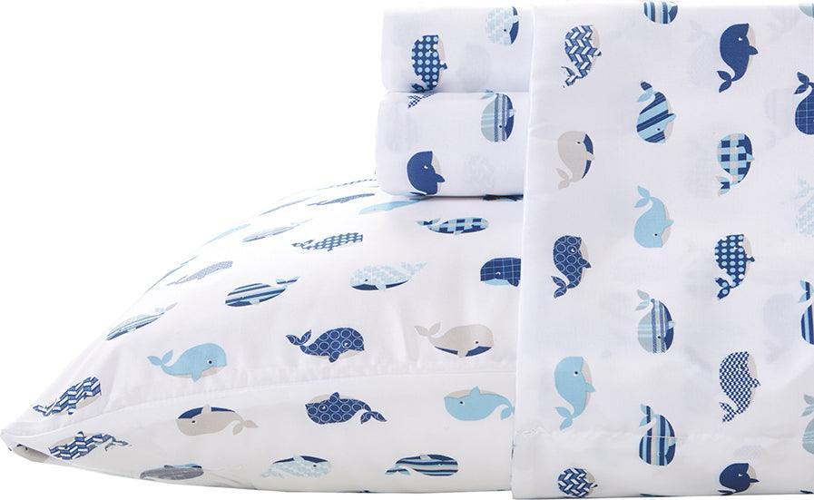 Olliix.com Sheets & Sheet Sets - Printed Sheet Set Twin Blue