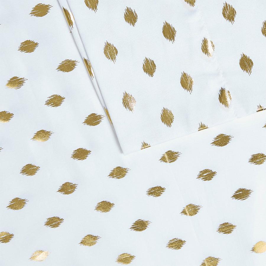 Olliix.com Sheets & Sheet Sets - Printed Sheet Set White|Gold ID20-1472