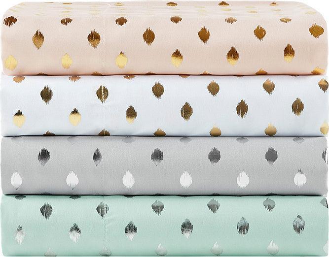 Olliix.com Sheets & Sheet Sets - Printed Sheet Set White|Gold ID20-1472