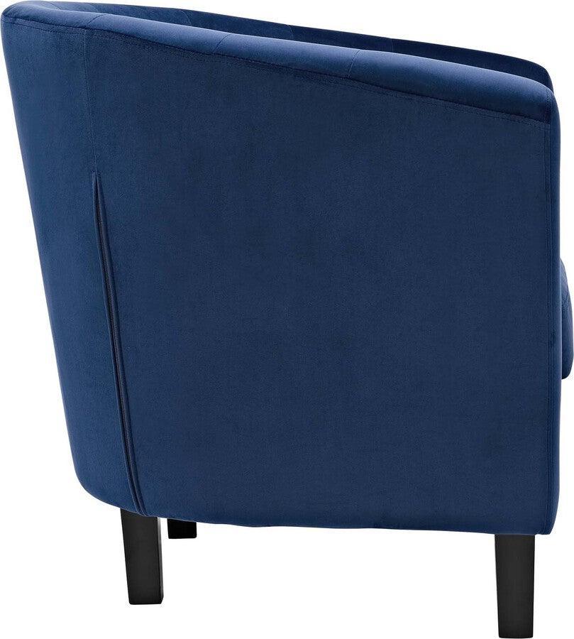 Modway Living Room Sets - Prospect 3 Piece Performance Velvet Loveseat and Armchair Set Navy