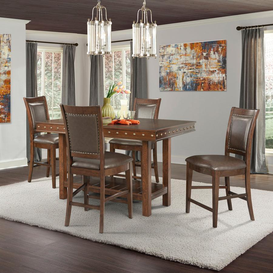 Elements Dining Sets - Pruitt Counter 5Pc Dining Set-Table & 4 Counter Side Chairs