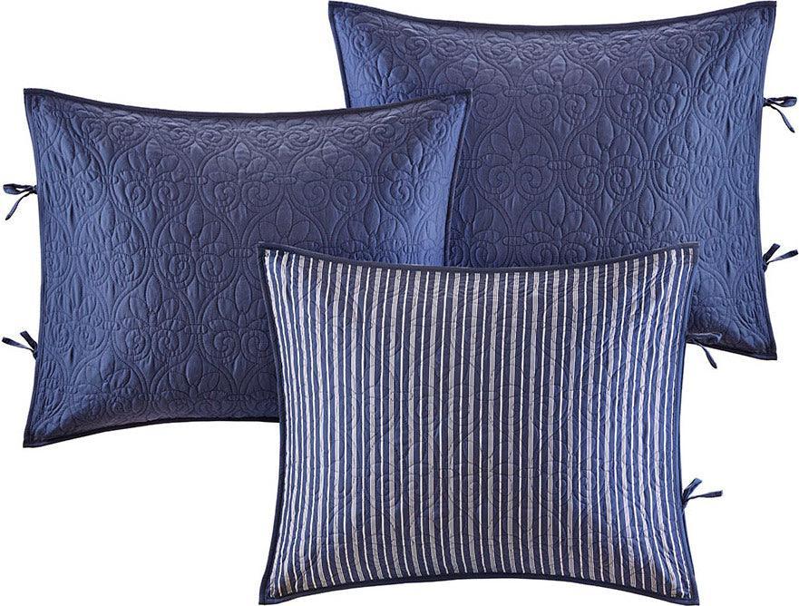 Olliix.com Comforters & Blankets - Quebec Daybed 6 Piece Reversible Daybed Cover Set Navy