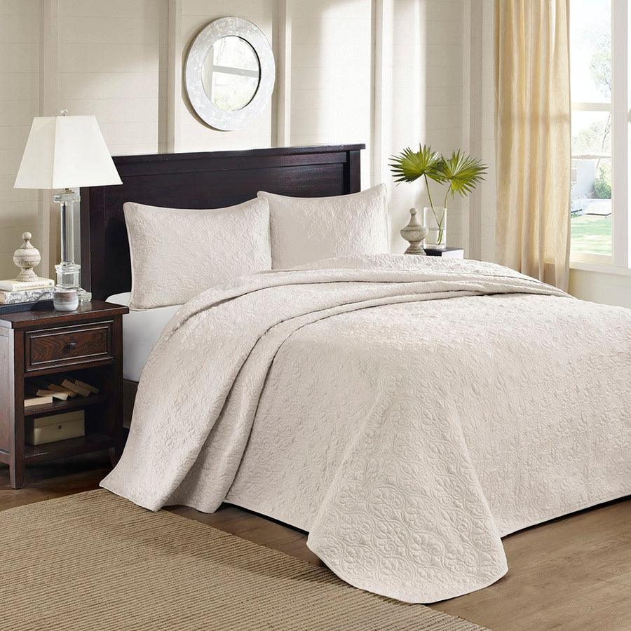 Olliix.com Comforters & Blankets - Quebec Full Reversible Bedspread Set Cream