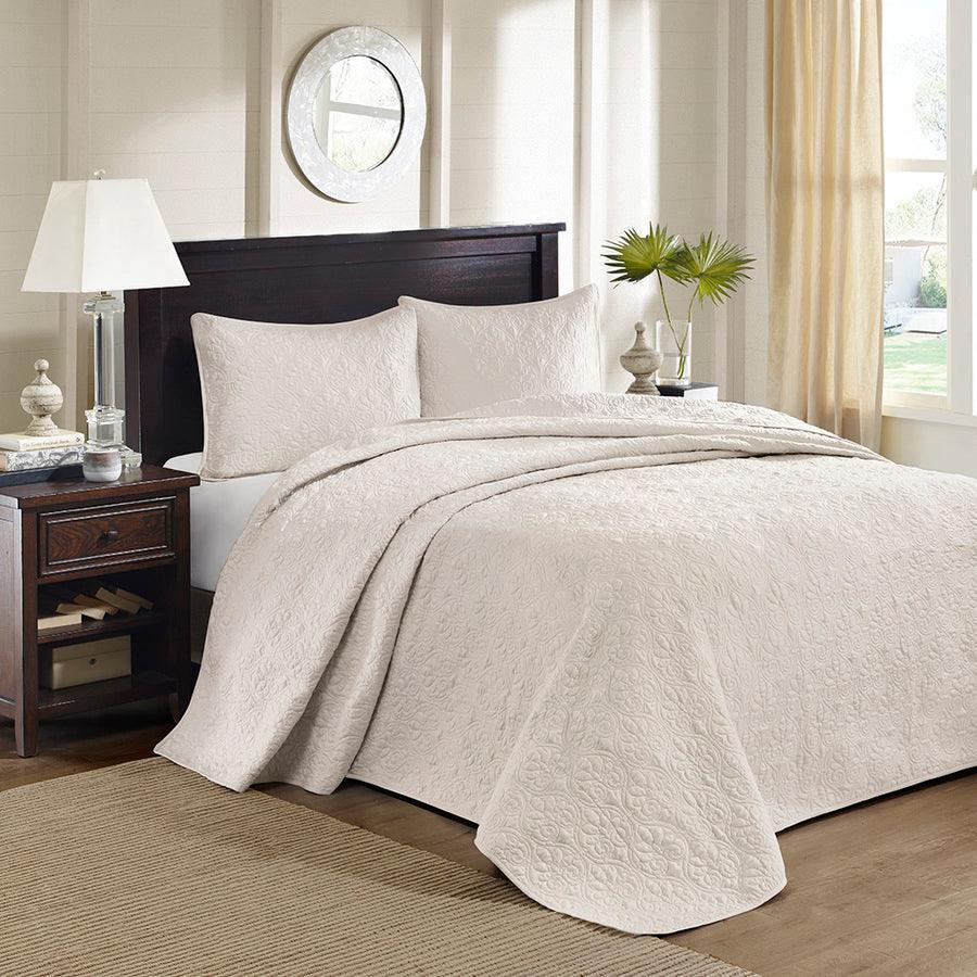 Olliix.com Comforters & Blankets - Quebec Full Reversible Bedspread Set Cream
