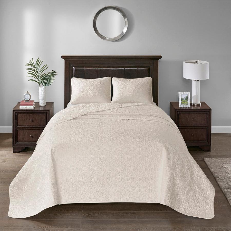 Olliix.com Comforters & Blankets - Quebec Full Reversible Bedspread Set Cream