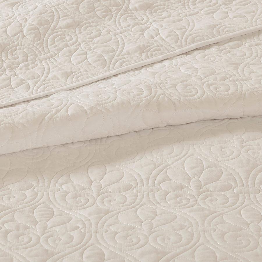 Olliix.com Comforters & Blankets - Quebec Full Reversible Bedspread Set Cream