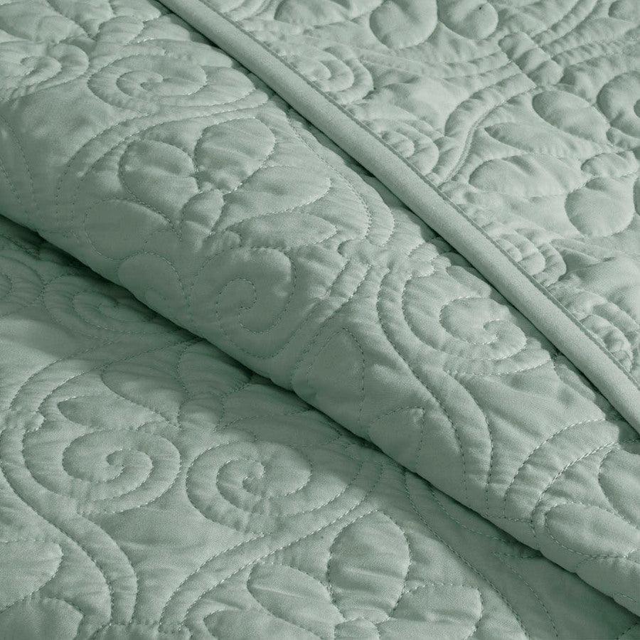 Olliix.com Comforters & Blankets - Quebec Full Reversible Bedspread Set Seafoam