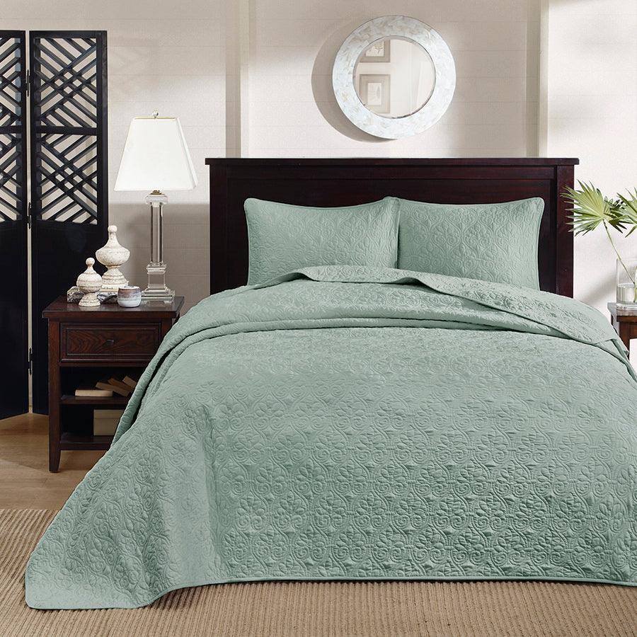 Olliix.com Comforters & Blankets - Quebec Full Reversible Bedspread Set Seafoam