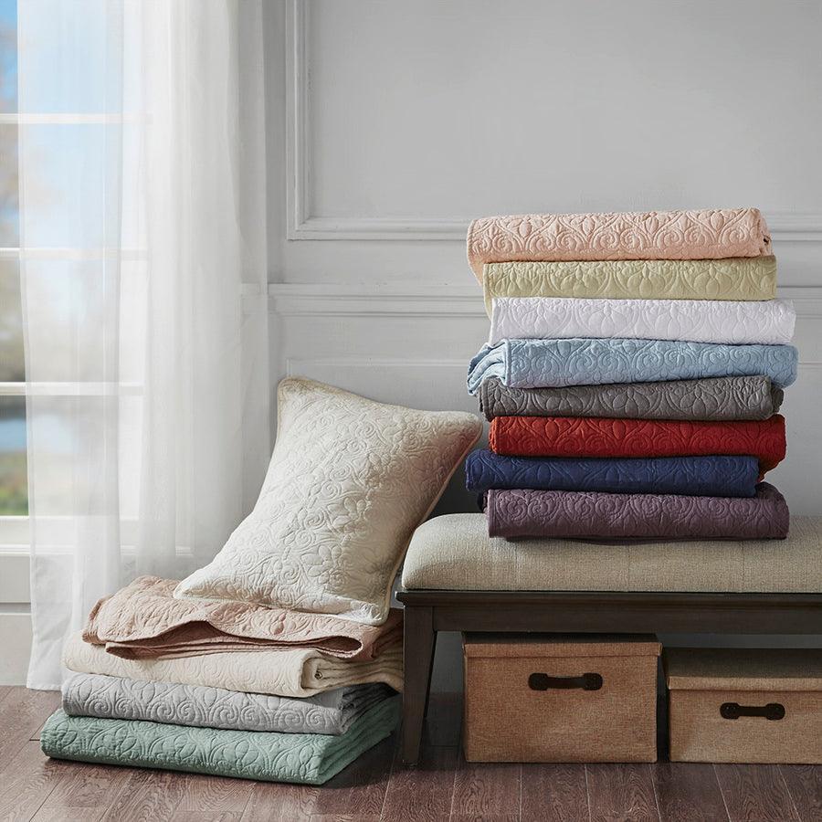 Olliix.com Comforters & Blankets - Quebec Full/Queen Reversible Coverlet Set Blue