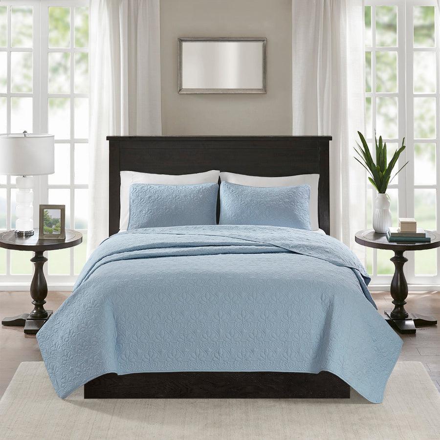 Olliix.com Comforters & Blankets - Quebec Full/Queen Reversible Coverlet Set Blue