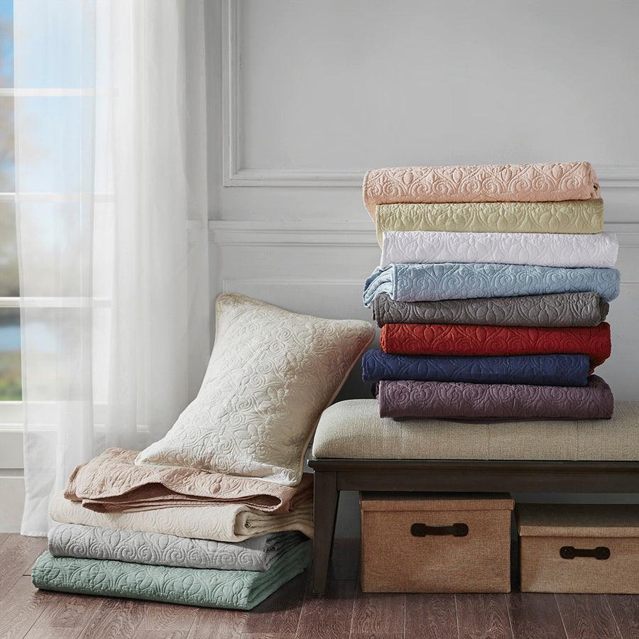 Olliix.com Comforters & Blankets - Quebec Full/Queen Reversible Coverlet Set Khaki
