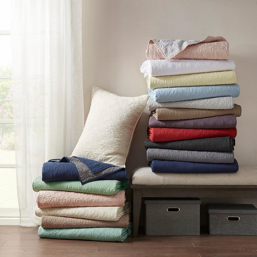 Olliix.com Comforters & Blankets - Quebec Full/Queen Reversible Coverlet Set Mocha