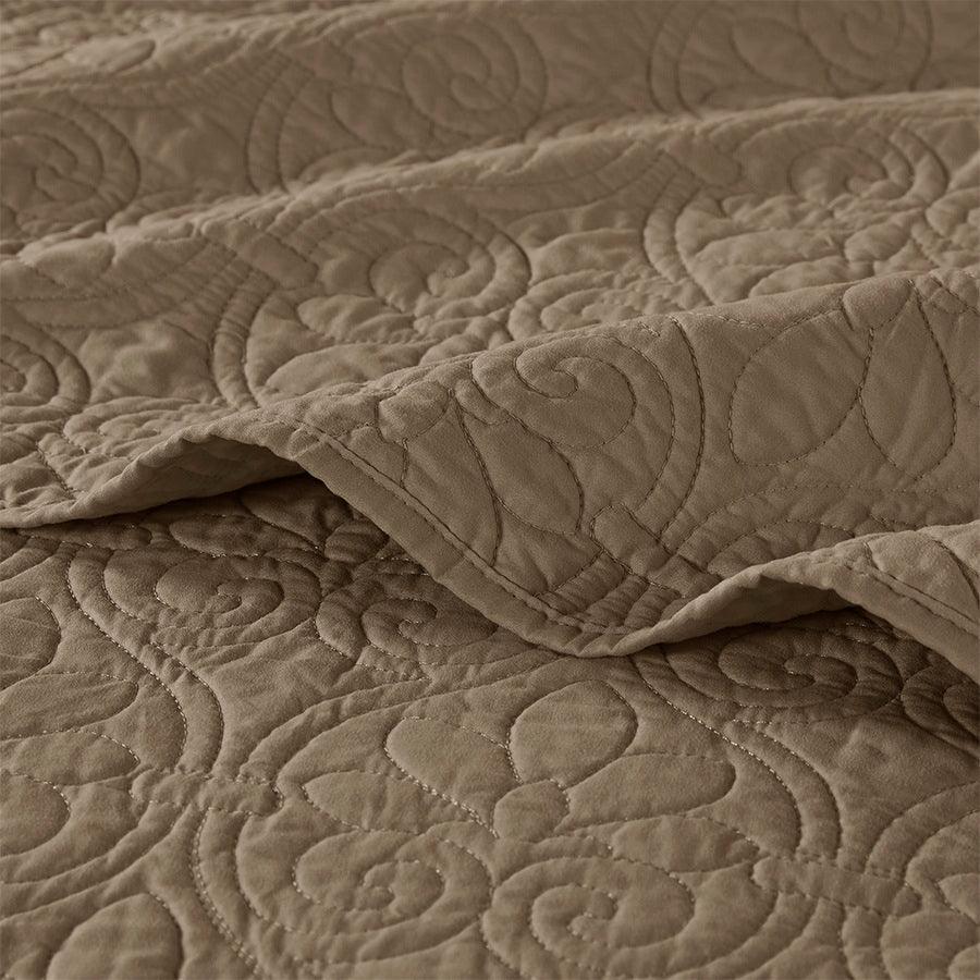 Olliix.com Comforters & Blankets - Quebec Full/Queen Reversible Coverlet Set Mocha