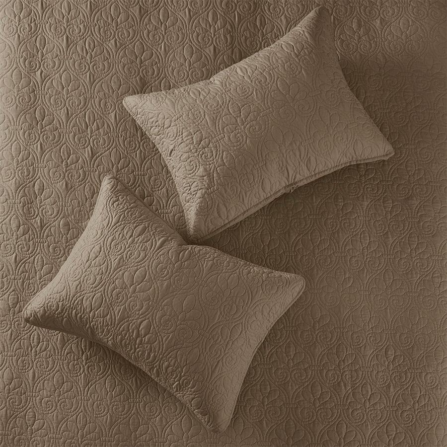 Olliix.com Comforters & Blankets - Quebec Full/Queen Reversible Coverlet Set Mocha