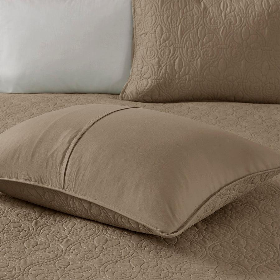 Olliix.com Comforters & Blankets - Quebec Full/Queen Reversible Coverlet Set Mocha