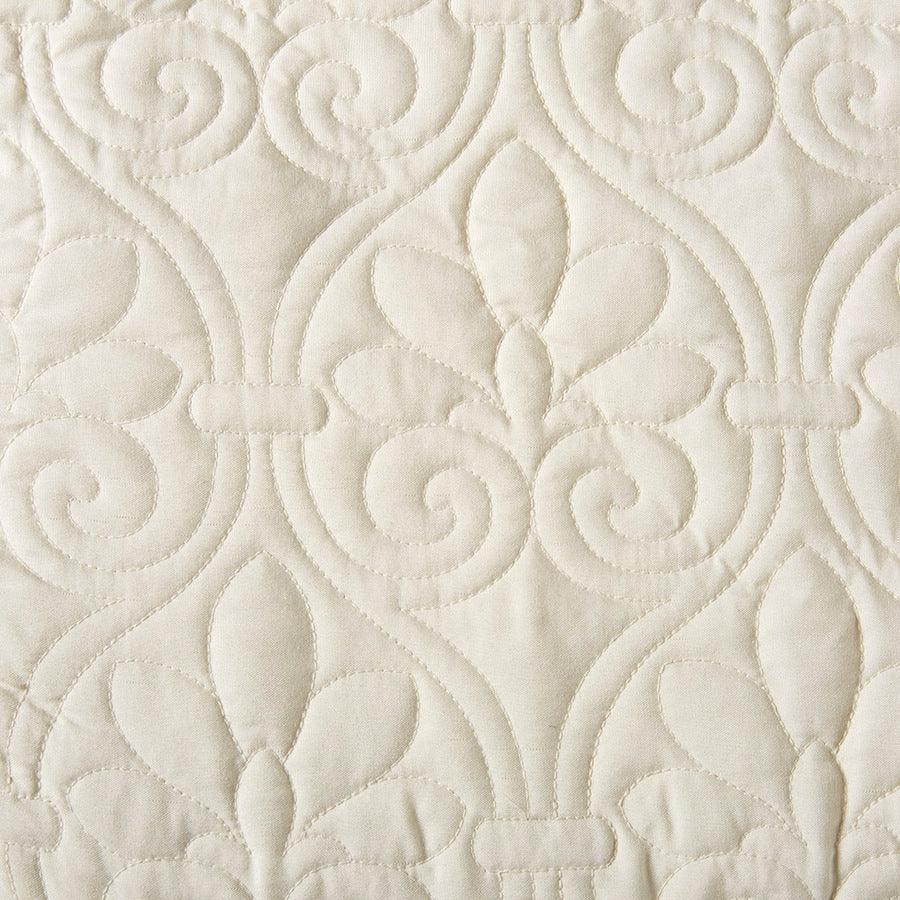 Olliix.com Comforters & Blankets - Quebec King 3 Piece Fitted Bedspread Set Cream