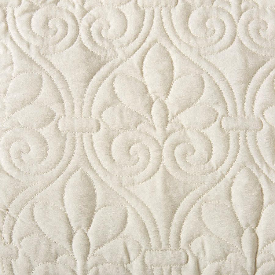 Olliix.com Comforters & Blankets - Quebec King 3 Piece Fitted Bedspread Set Cream